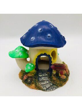 Resin Mushroom Hideout House - Aquarium Decorations Fairy Garden